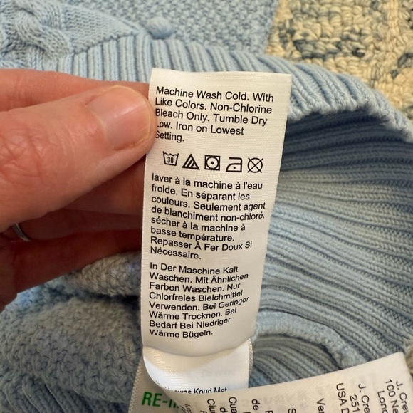 J.Crew Swingy Cable-knit Mockneck Sweater Light Blue Size Medium - Picture 13 of 15